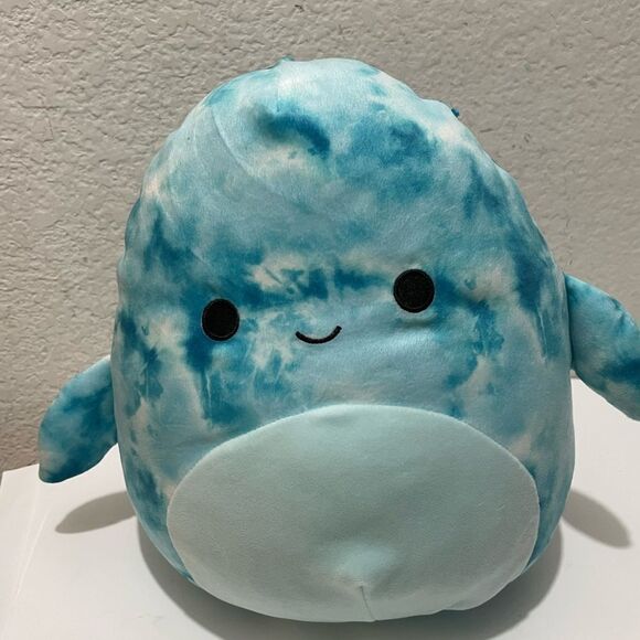 Squishmallows NWOT 12” Danika the Blue Crinkle Tie-Dye Dolphin First to Market! - Picture 1 of 5